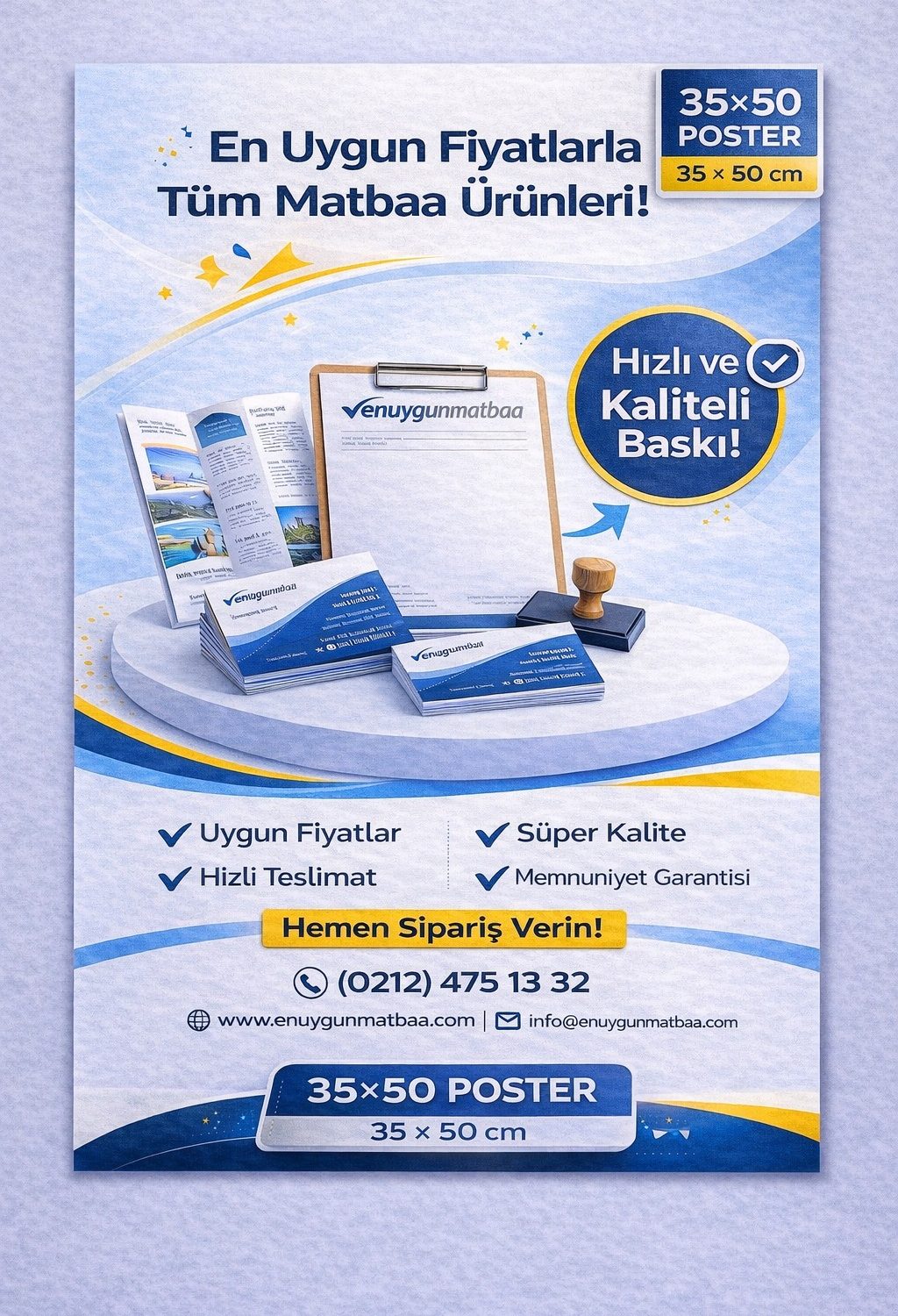 35x50 Afiş Poster Baskı 135 gr Kuşe