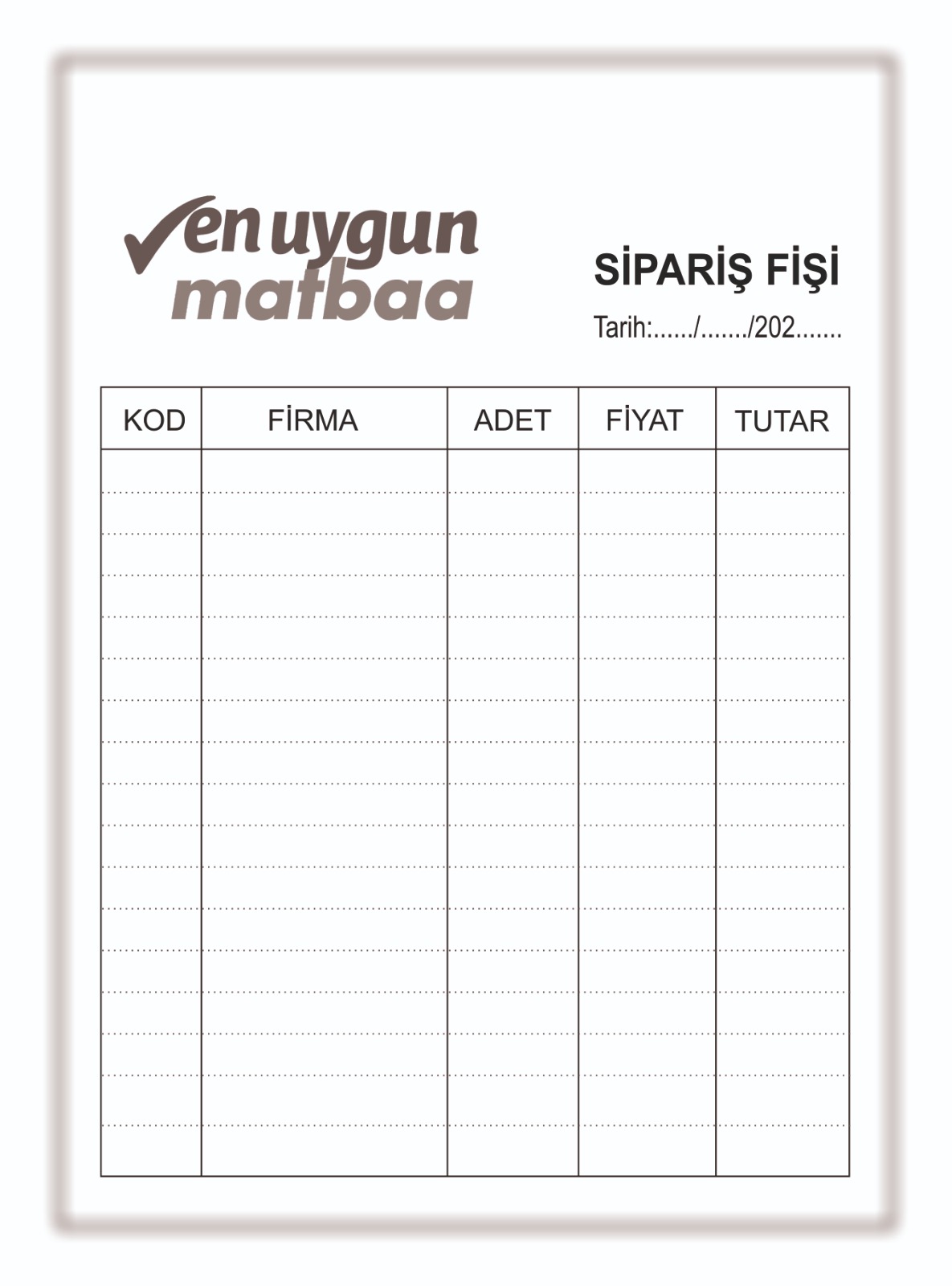 A5 Sipariş Fişi Baskısı A5 Sipariş Fişi Baskısı