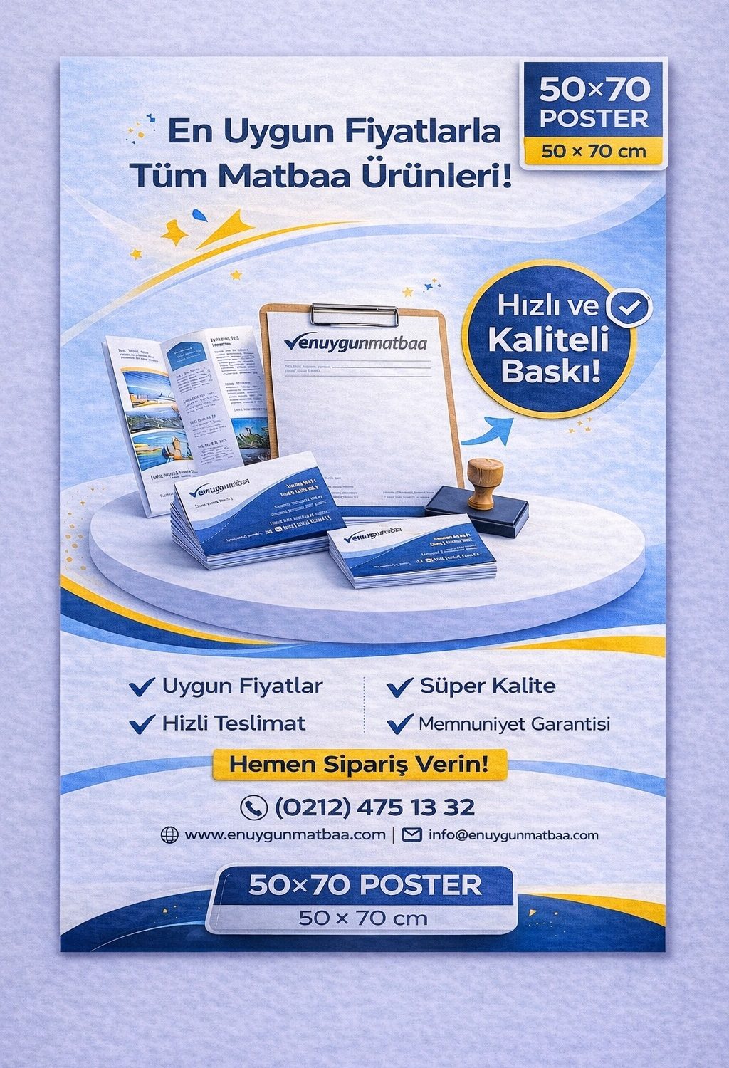 50x70 Renkli Afiş Poster Baskı 135 gr Kuşe