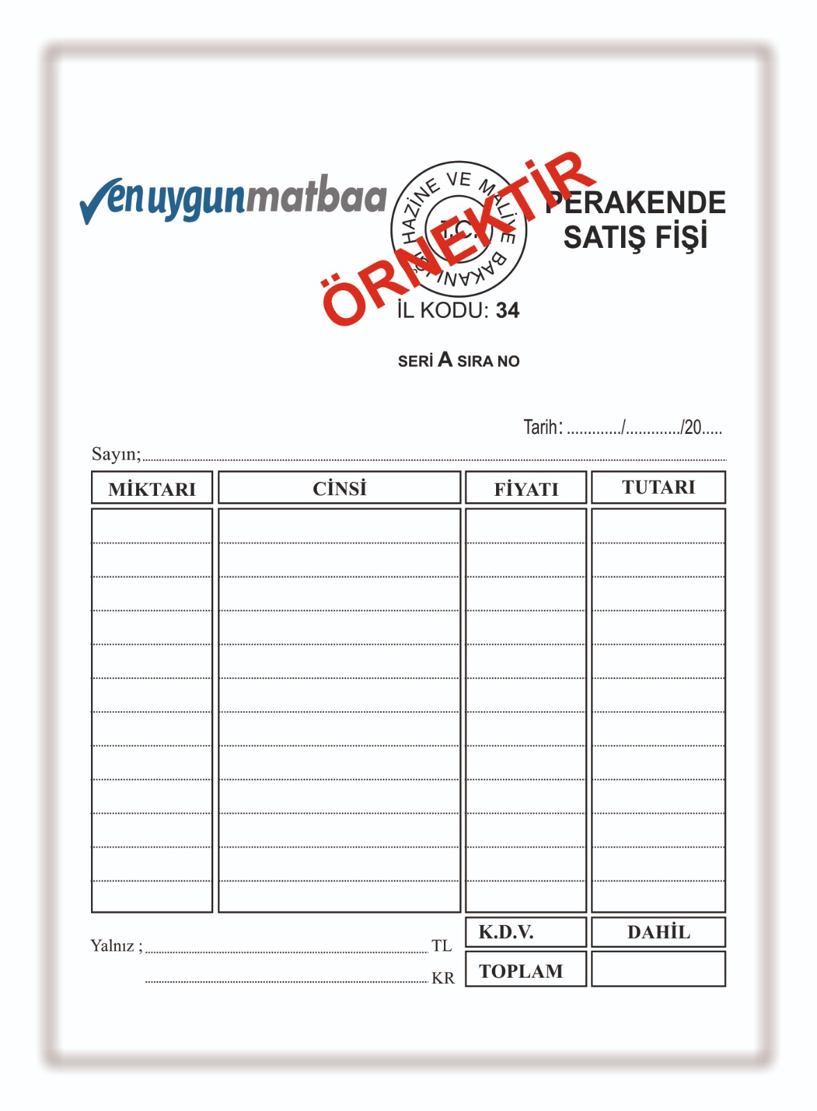 Perakende Satış Fişi Perakende Satış Fişi