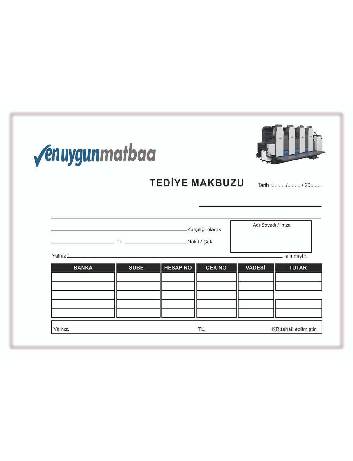 Tediye Makbuzu 4 Renk